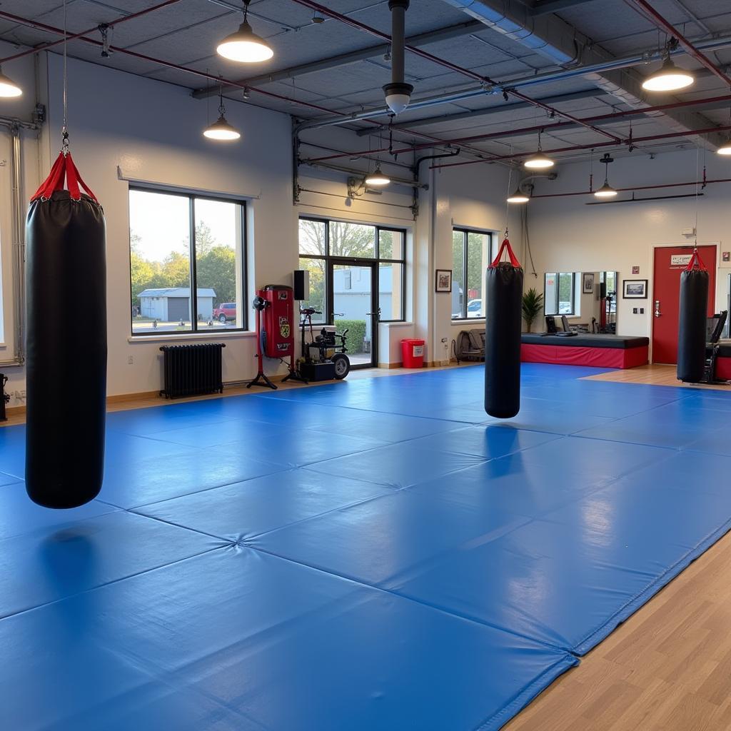 Spacious and well-equipped martial arts training facility