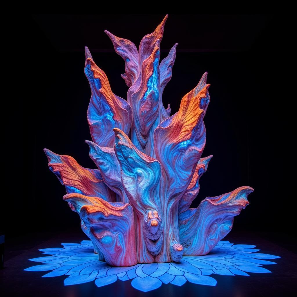 Matt McCormick's artwork featuring projection mapping onto a large-scale sculpture