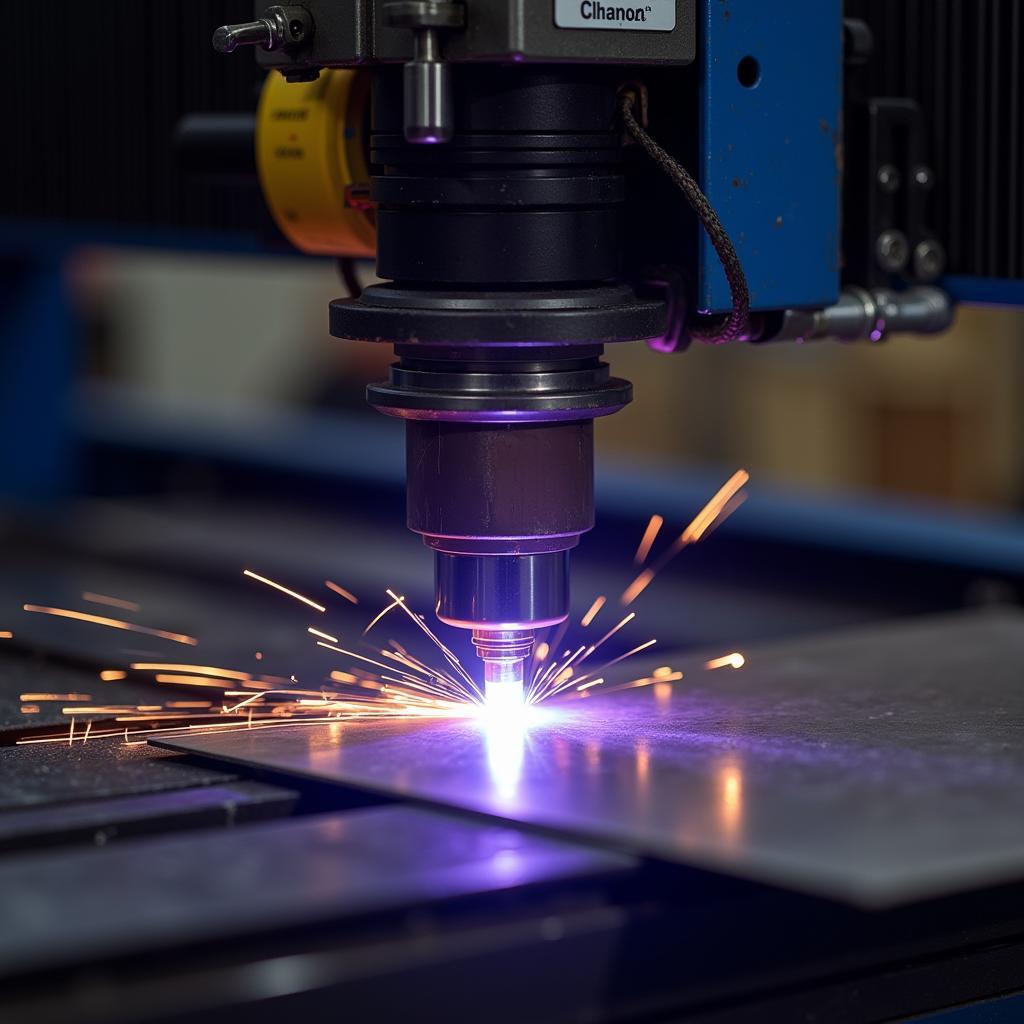 Máy cắt plasma CNC đang hoạt động