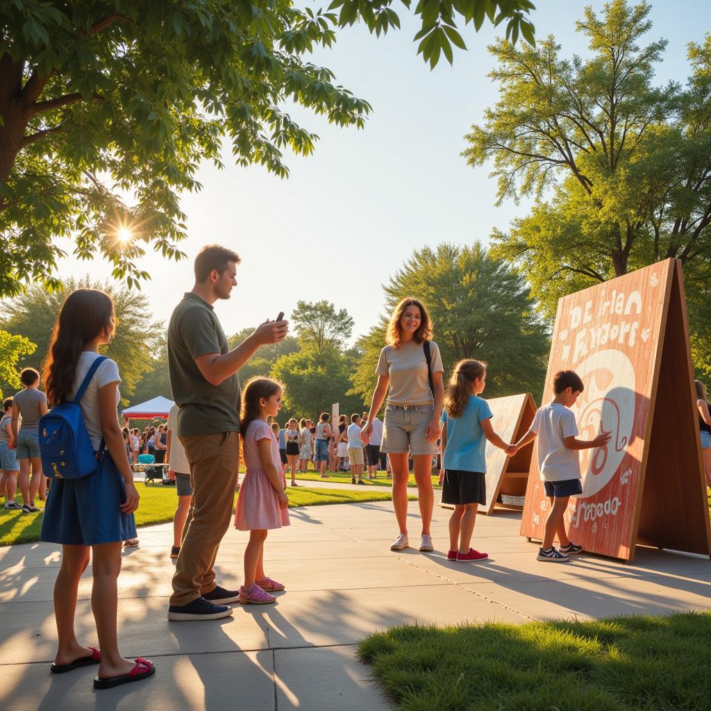 Medina Art in the Park Families Enjoying Art