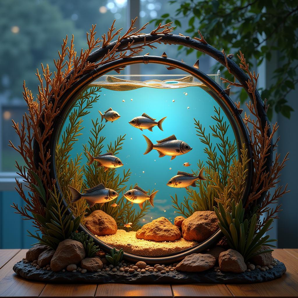 Metal Art Fish Aquarium Sculpture