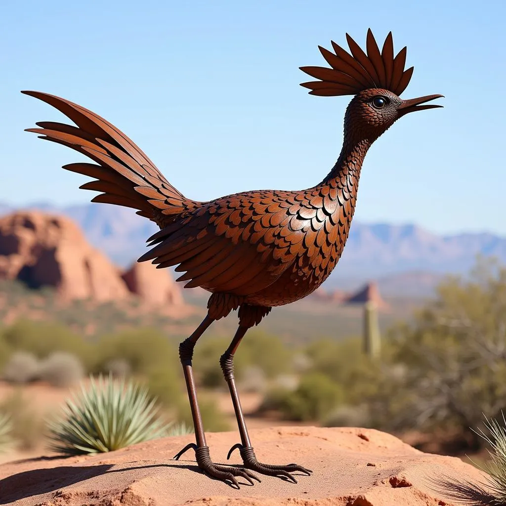 Tác phẩm Metal Art Roadrunner ngoài trời