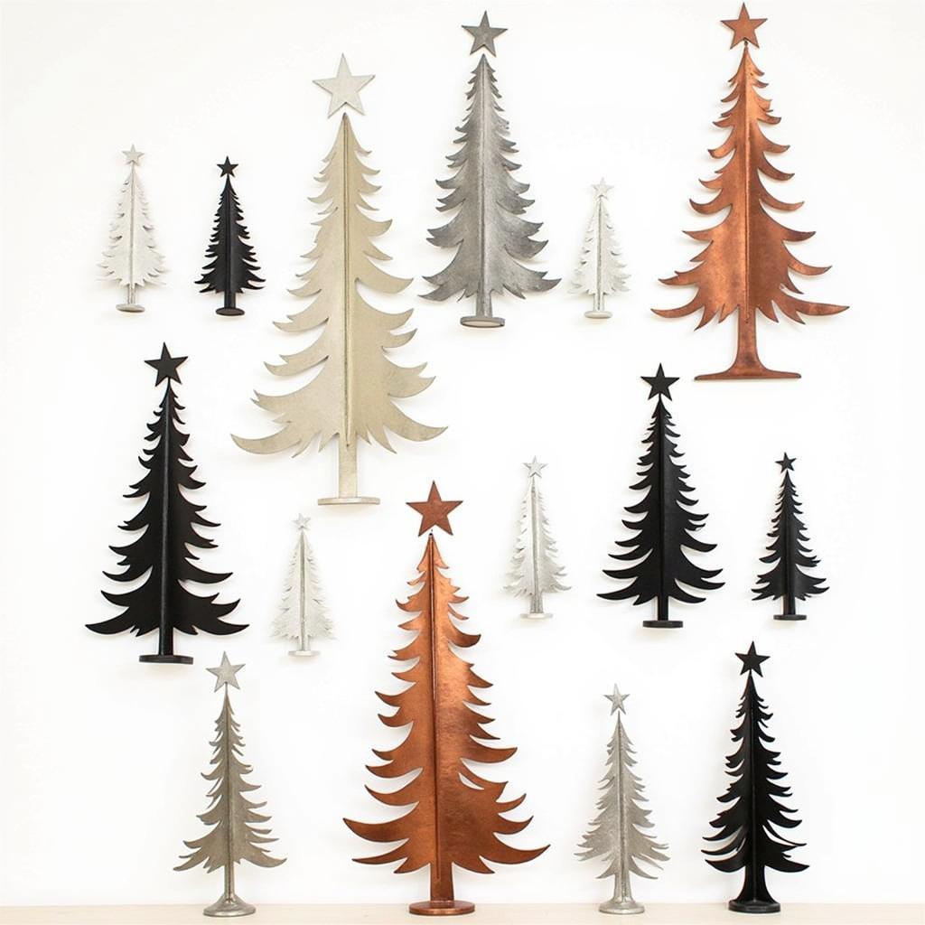 Various Metal Christmas Tree Wall Art Designs