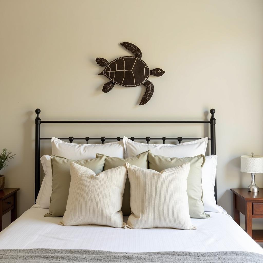 Metal Sea Turtle Wall Art as Bedroom Decor