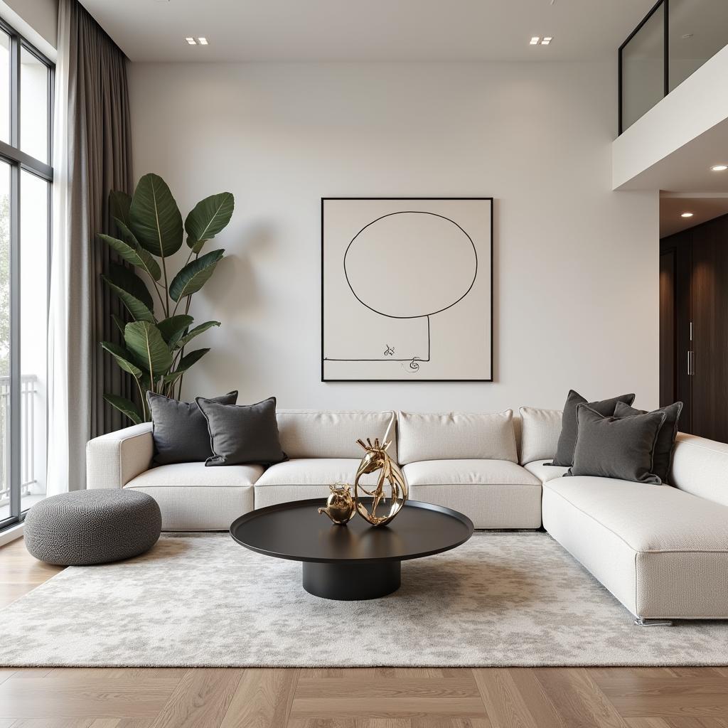 Metal Table Art as a Centerpiece in a Contemporary Living Room