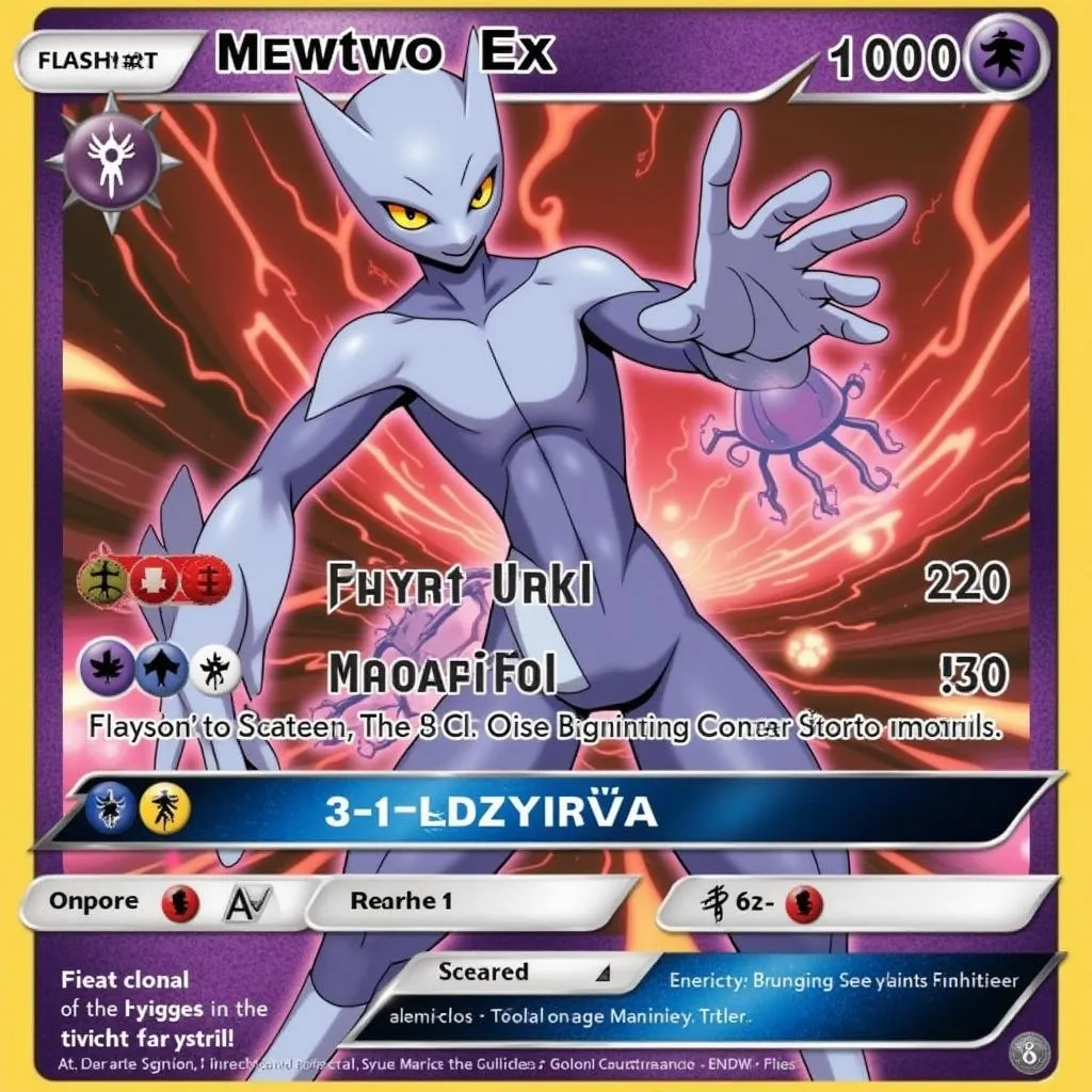 Thẻ bài Pokemon Mewtwo EX Full Art 158/162