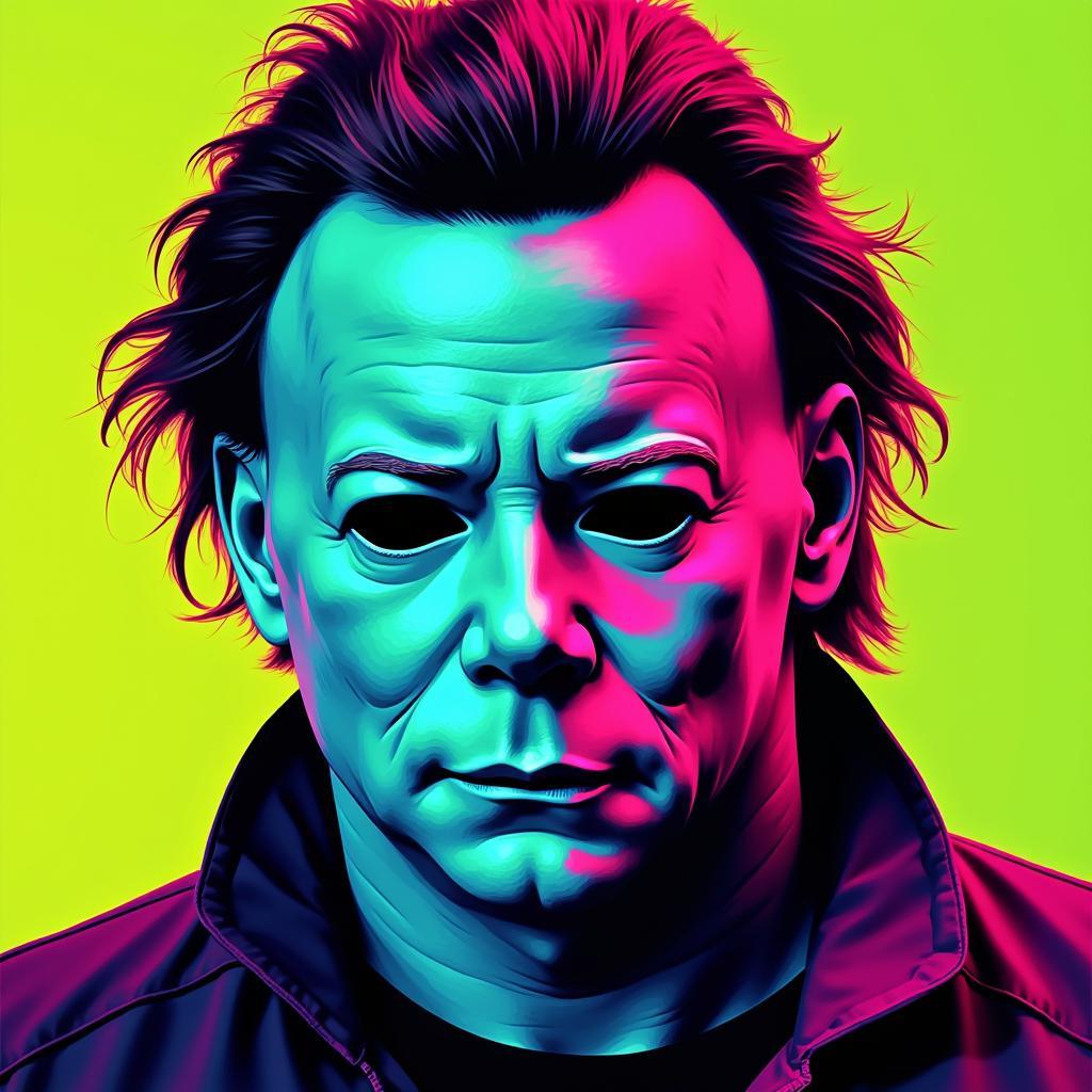 Bức tranh Michael Myers Pop Art với màu sắc bắt mắt