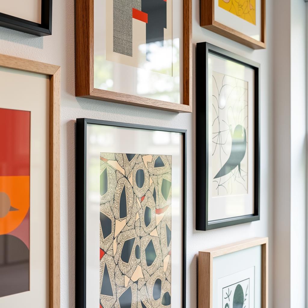 Mid Century Modern Art Prints in a Gallery Wall