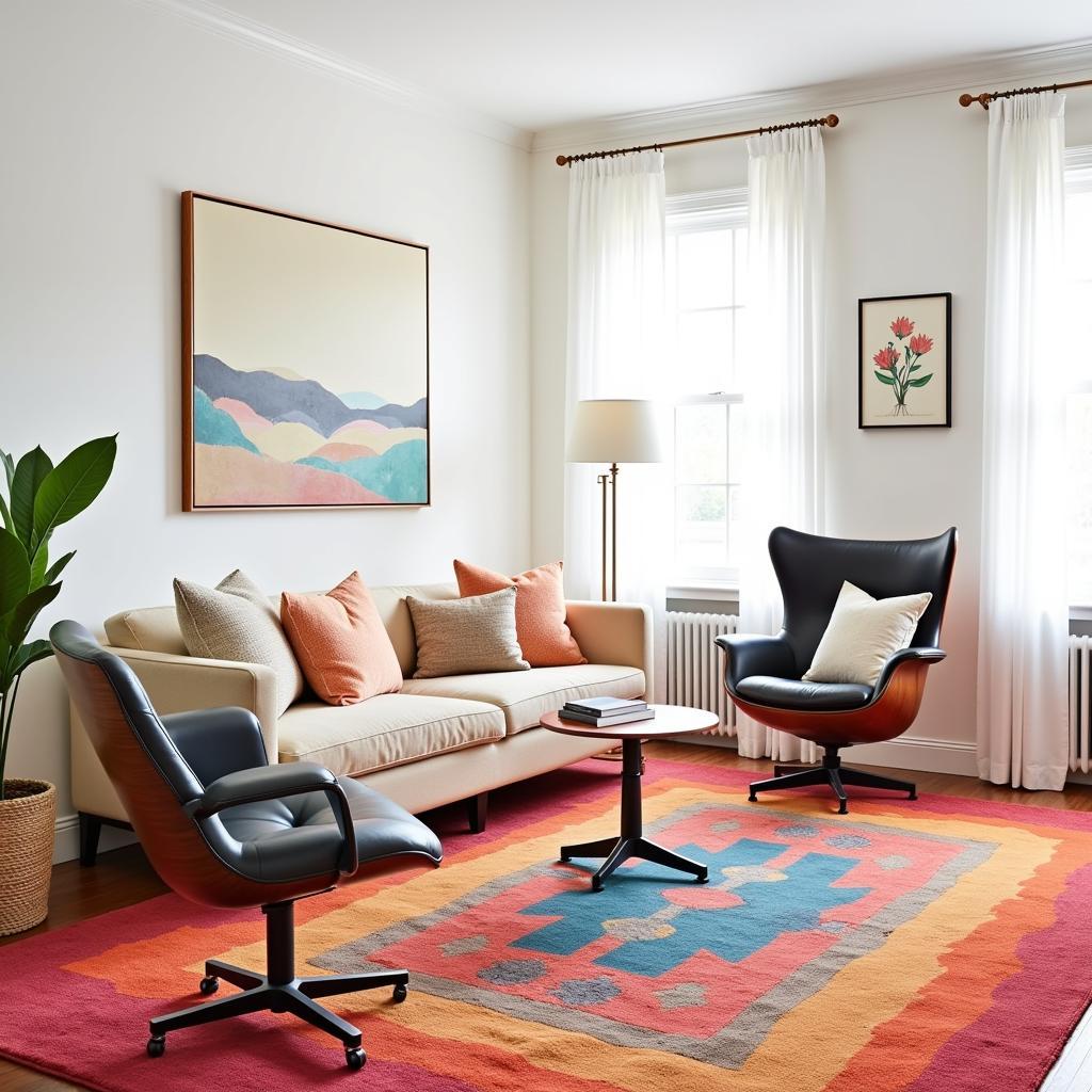 Mid-Century Modern Living Room with Iconic Chairs