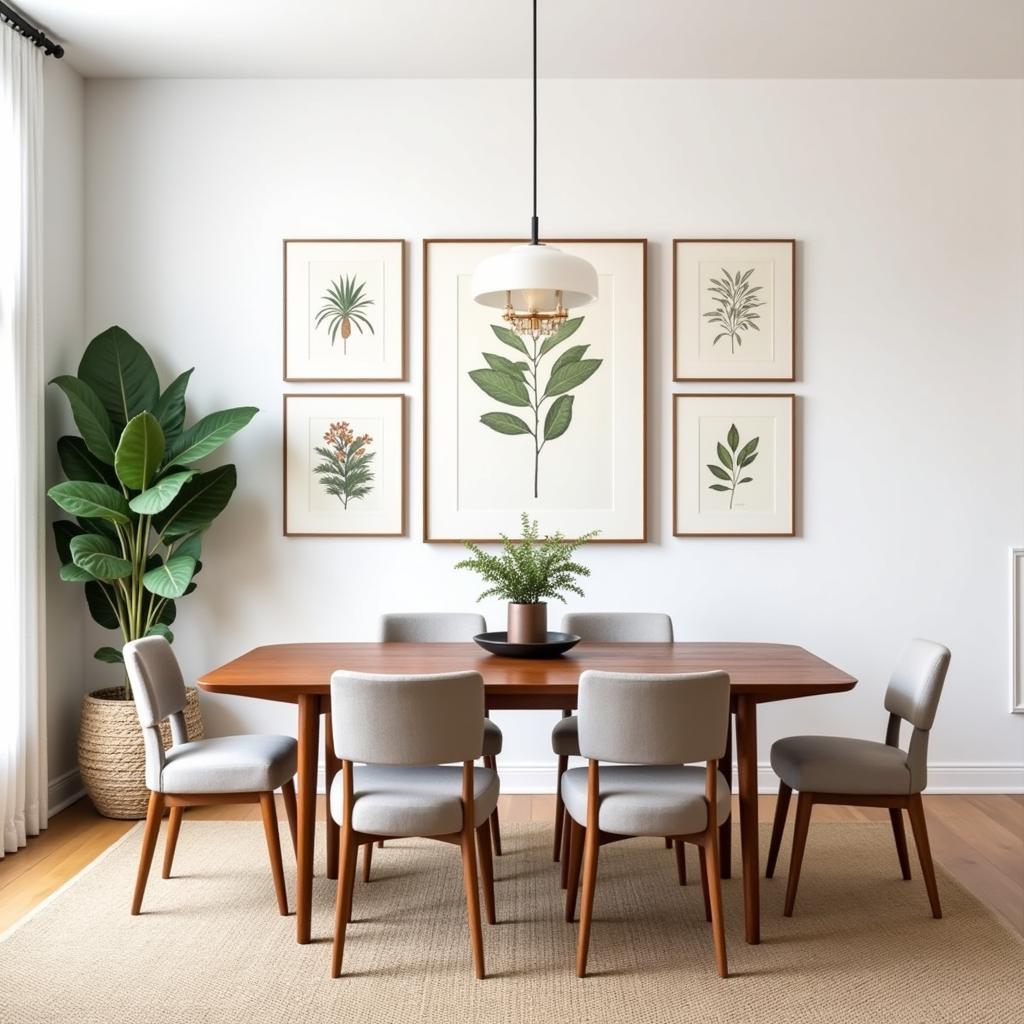 Mid Century Modern Wall Art in Dining Room