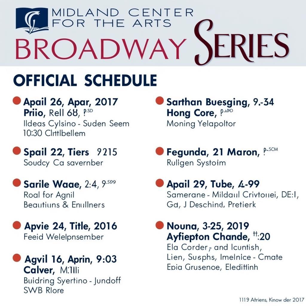 Midland Center for the Arts Broadway Series Schedule