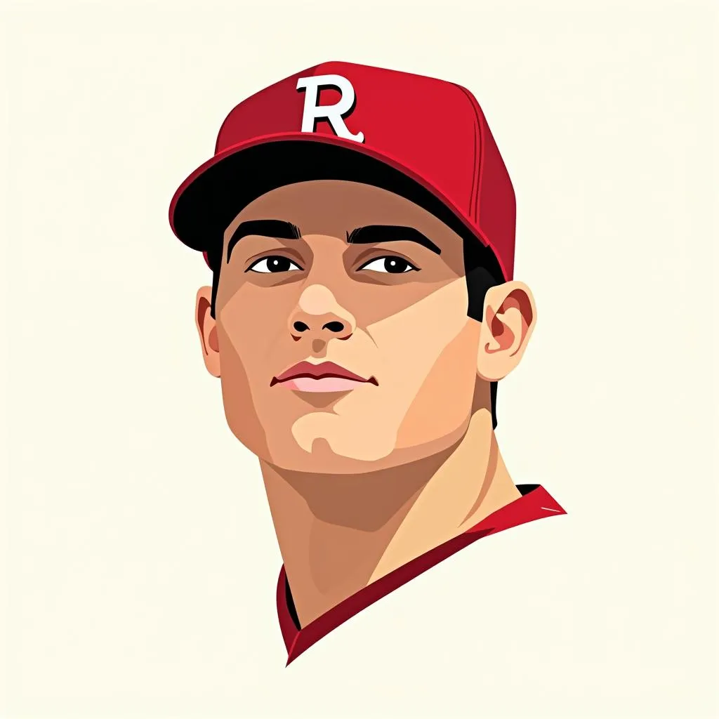 Mike Trout minimalist digital portrait