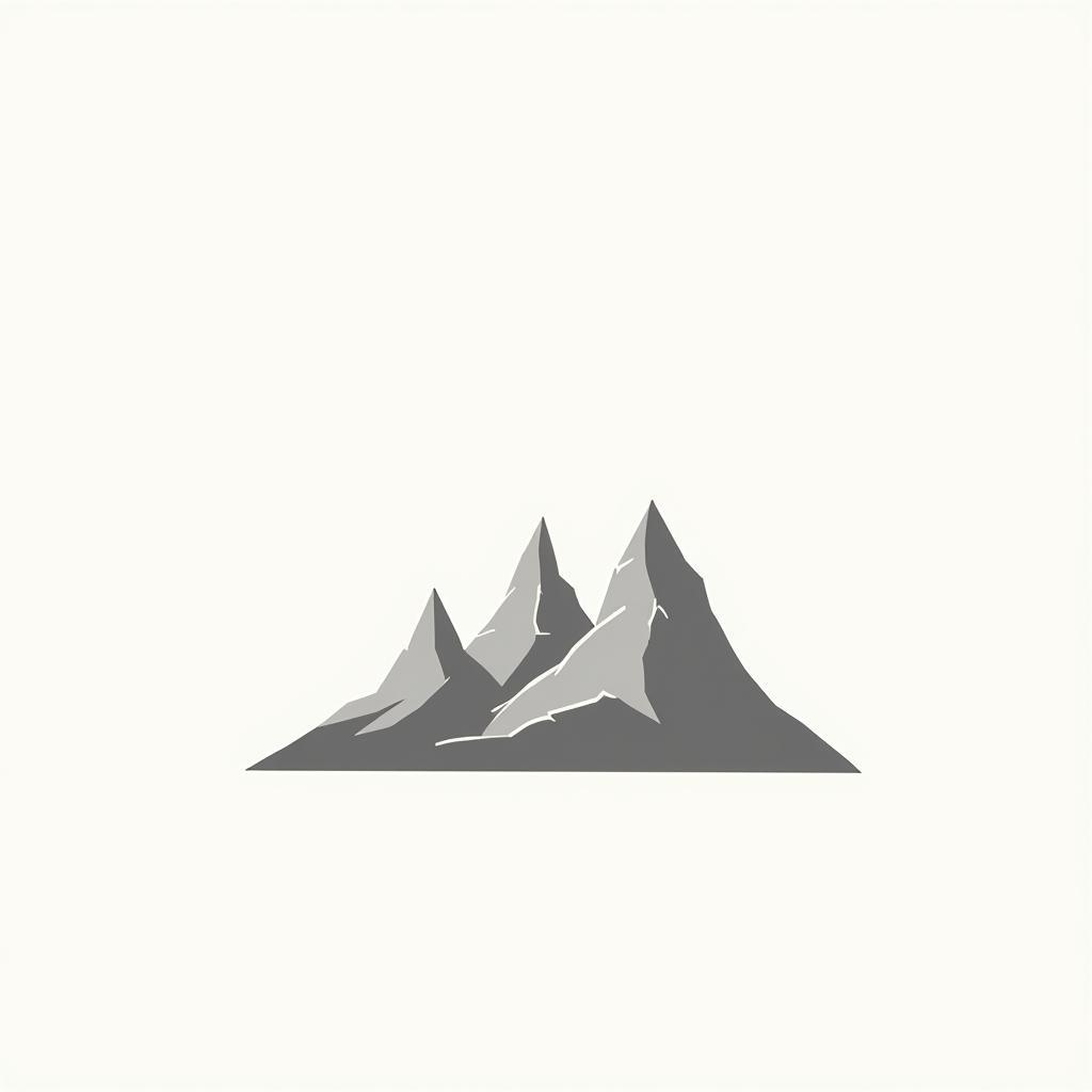 Minimalist Black and White Mountain Illustration