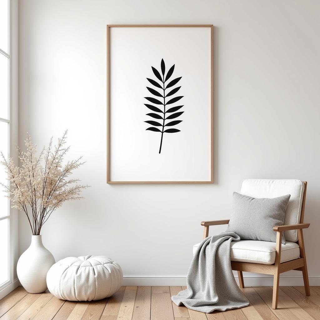 Minimalist Botanical Print Living Room