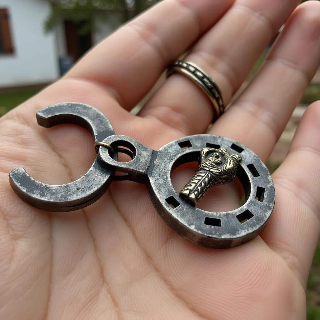 Horseshoe-shaped keychain as a souvenir