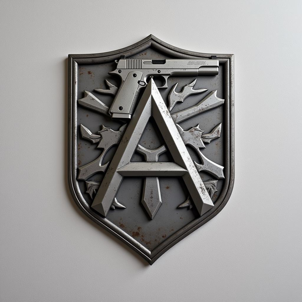 Modern Metal Wall Art Depicting the Second Amendment