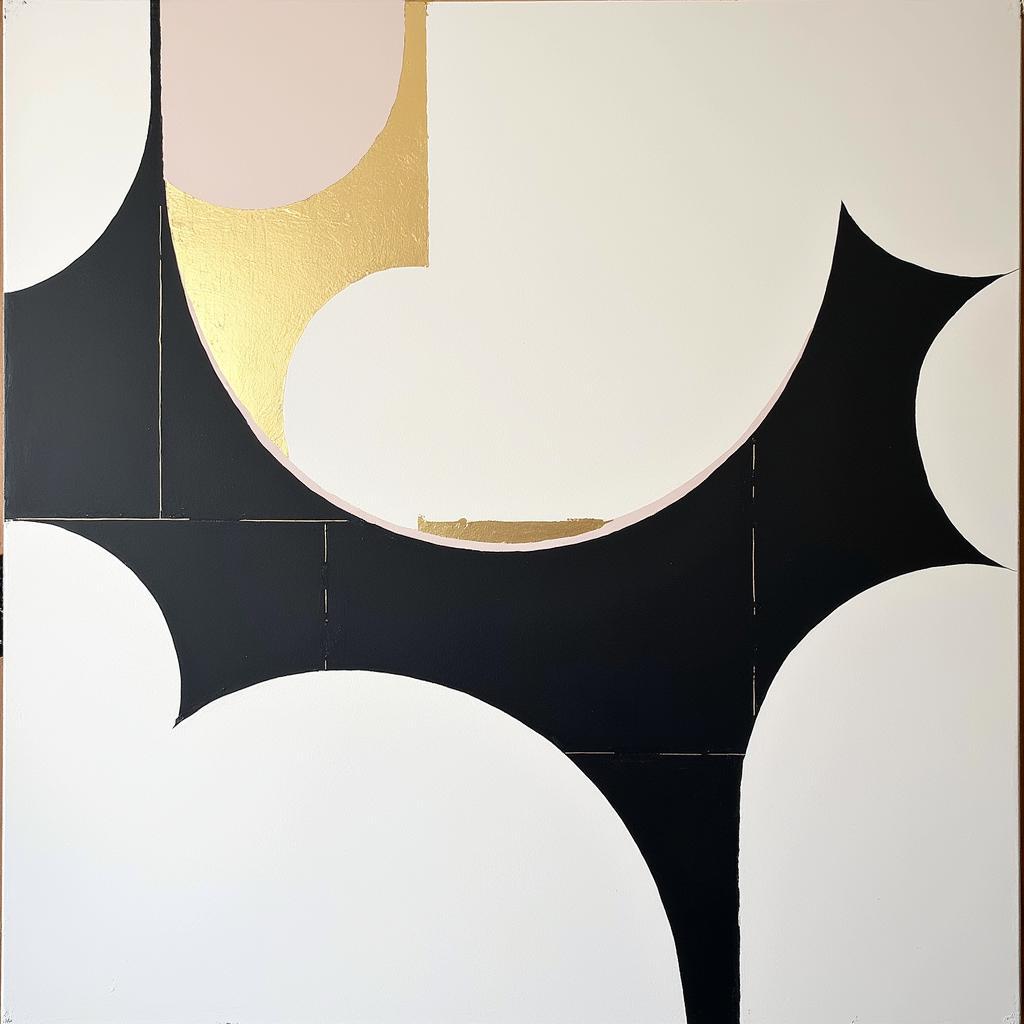 Modern abstract art with gold accents