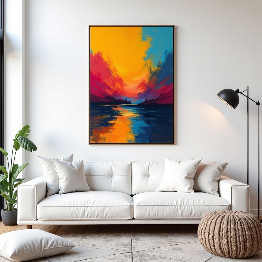 Modern Abstract Wall Art in a Living Room