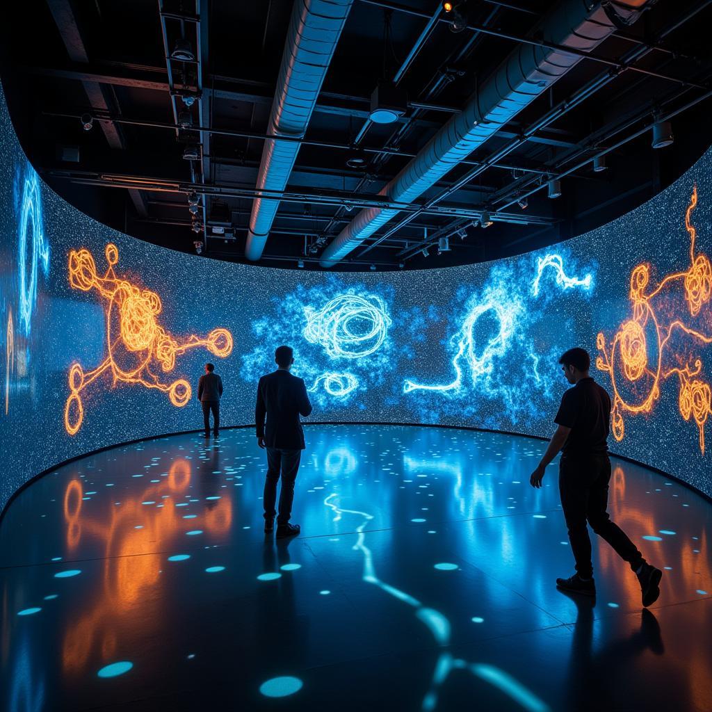 Modern art installation with interactive elements