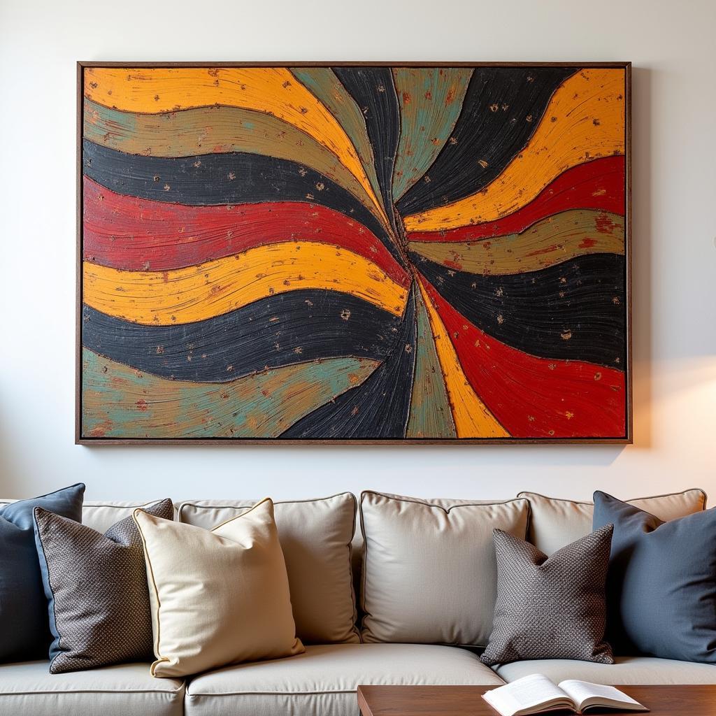 Modern Balinese wall art with an abstract design.