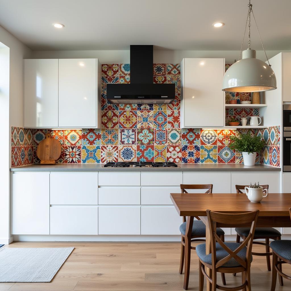 Modern Ceramic Tile Installation in a Contemporary Kitchen