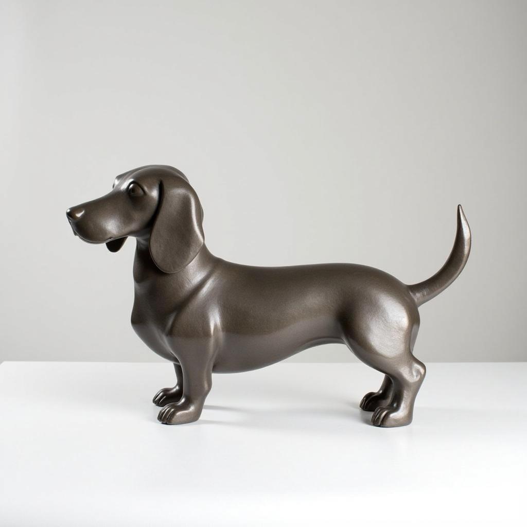 Modern Dachshund Sculpture with Geometric Shapes