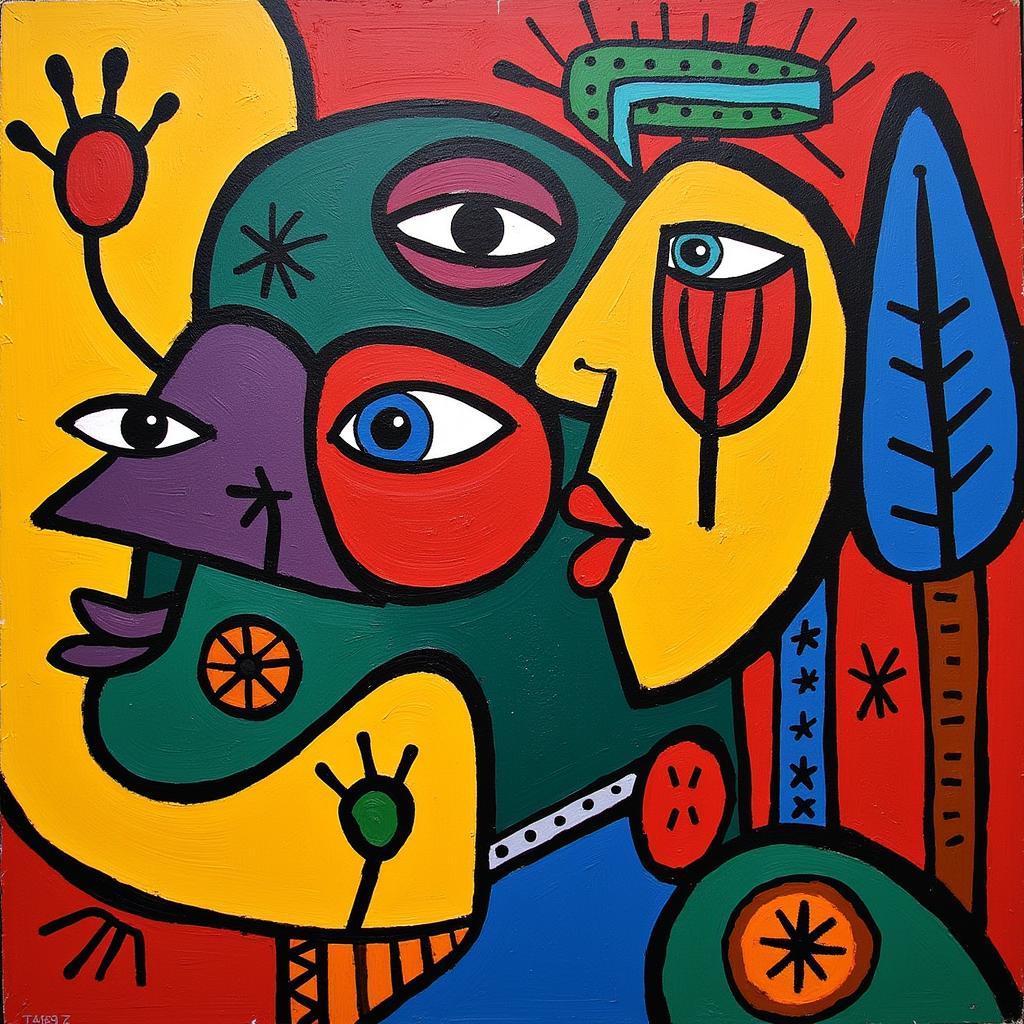 Modern Ethiopian Art on Canvas