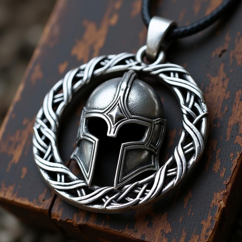 Silver Helm of Awe Pendant