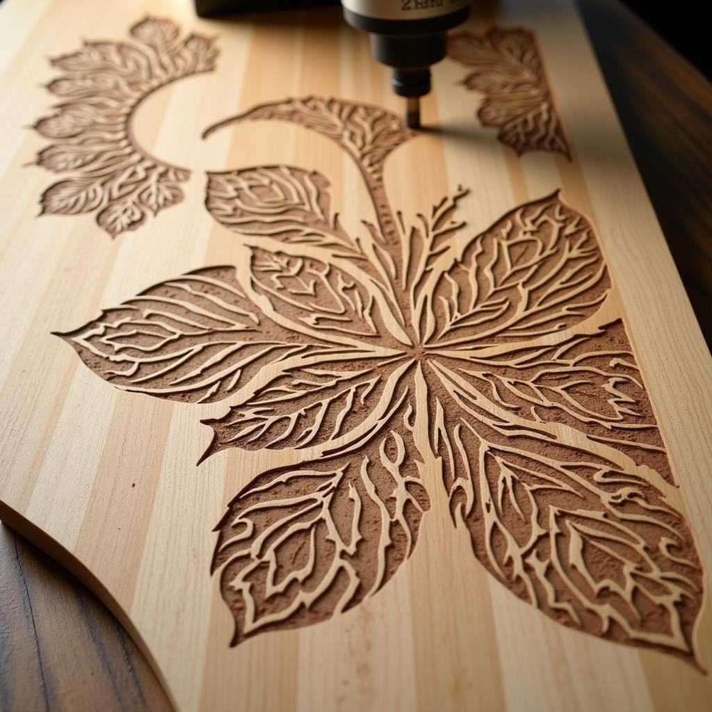 Modern Incising Art: Laser Engraved Wood Panel