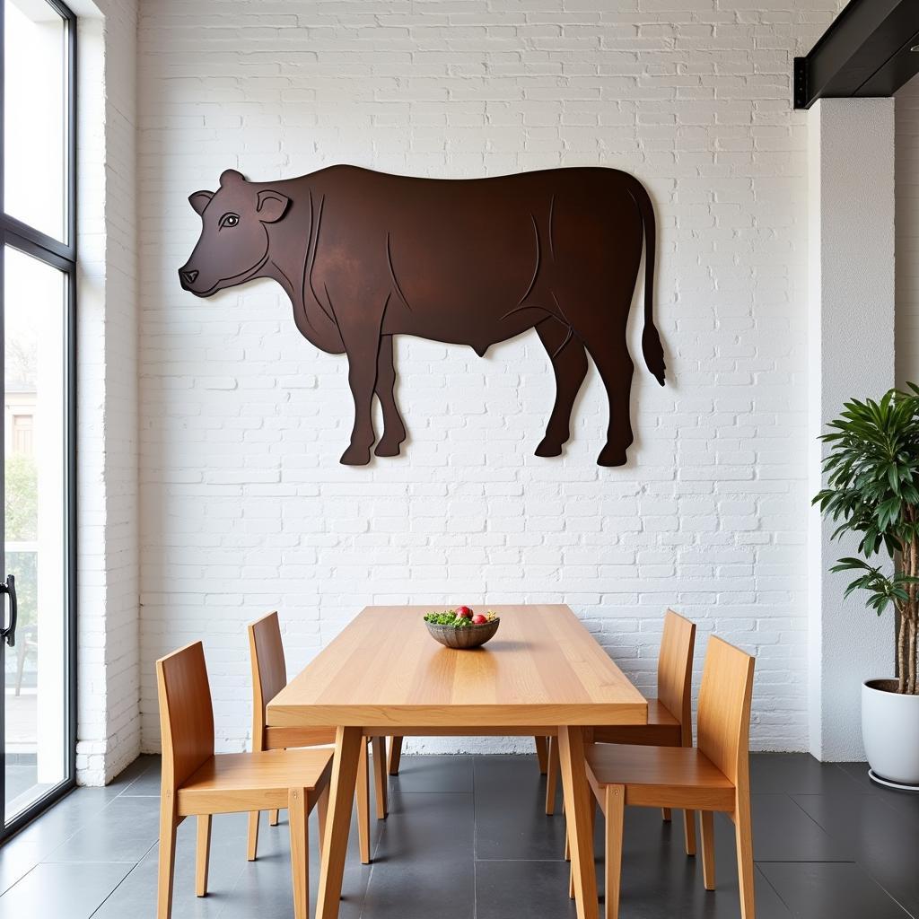 Modern Metal Farmyard Wall Art Sculptures