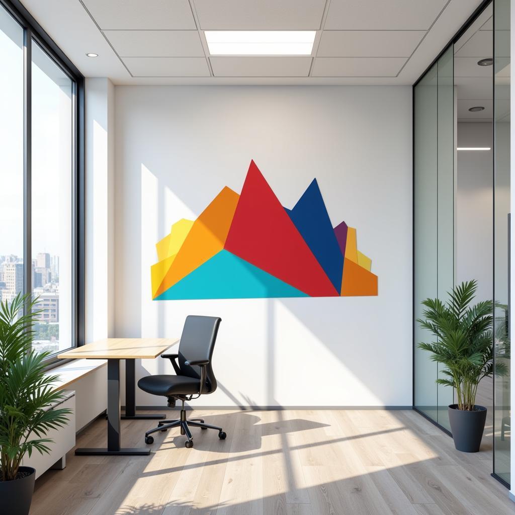 Modern Office Featuring Vinyl Wall Art