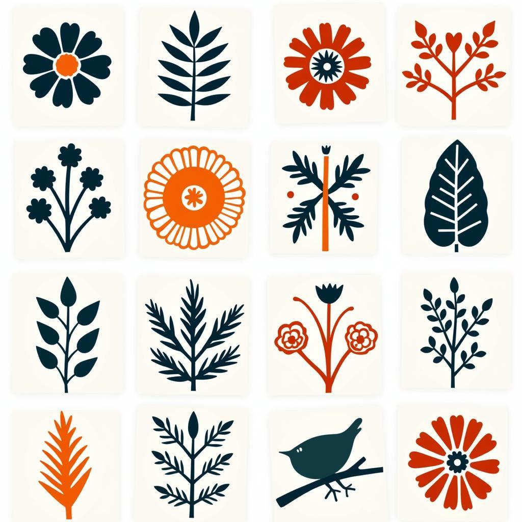 Modern Scandinavian Folk Art Stencil Patterns