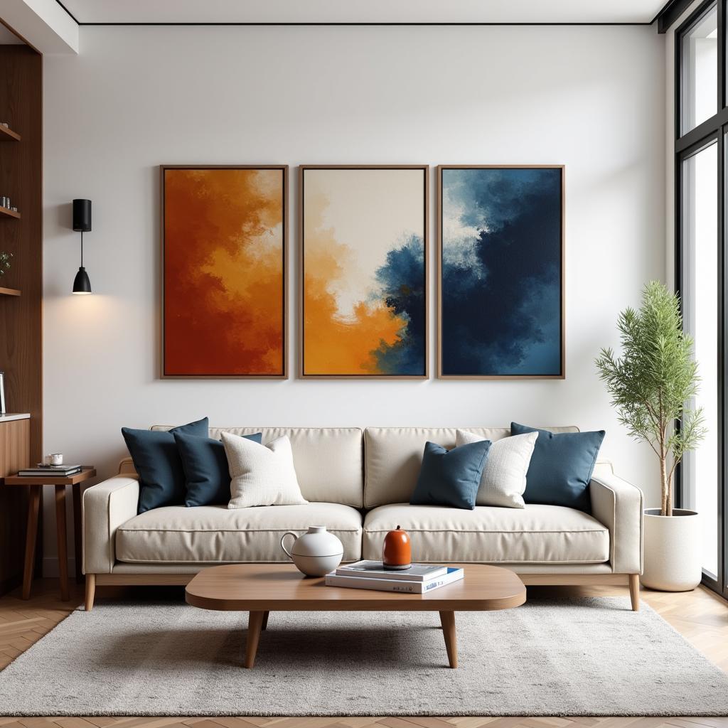 Modern Triptych Wall Art for Living Room Decor