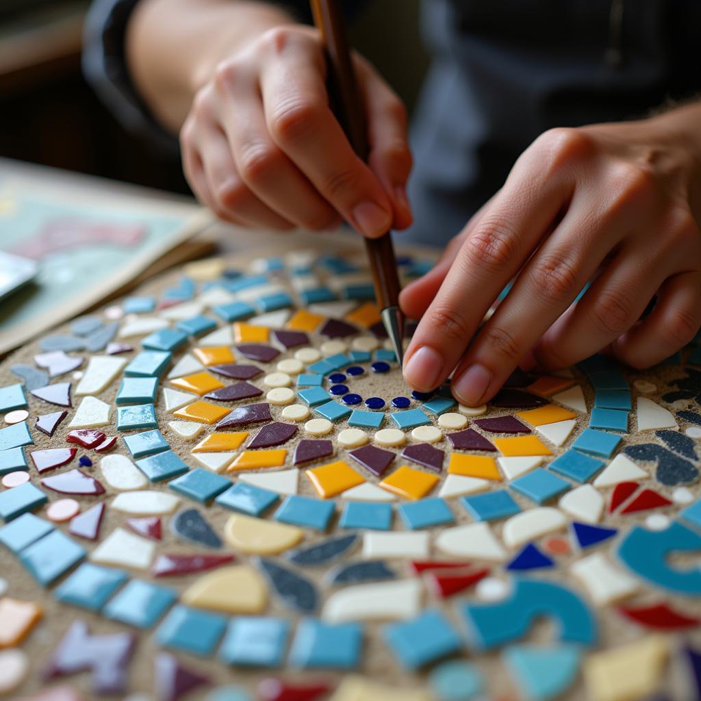 Mosaic Artist at Work