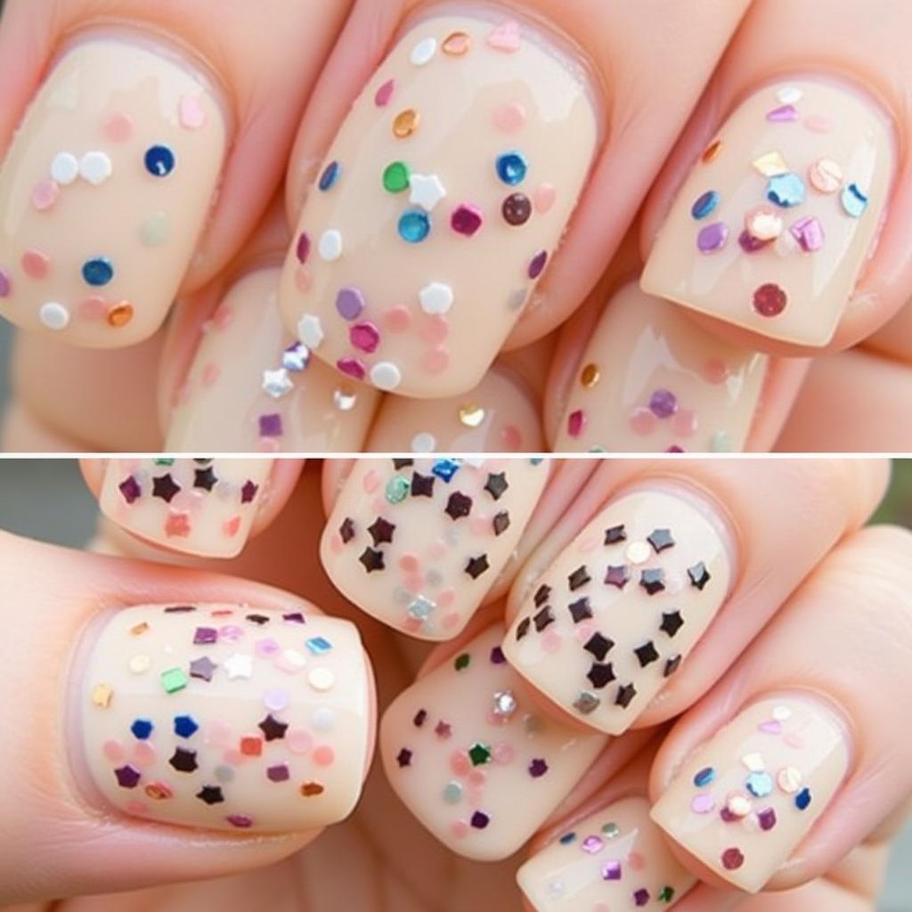 Nail Art Confetti Designs