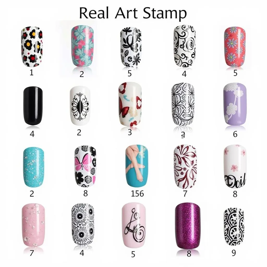 Tem nail art stamp hoa tiết