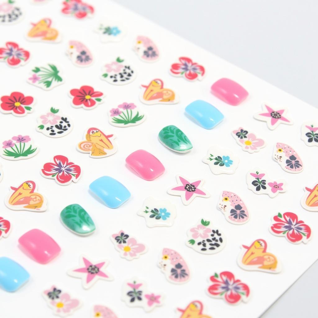 Various Nail Art Sticker Designs