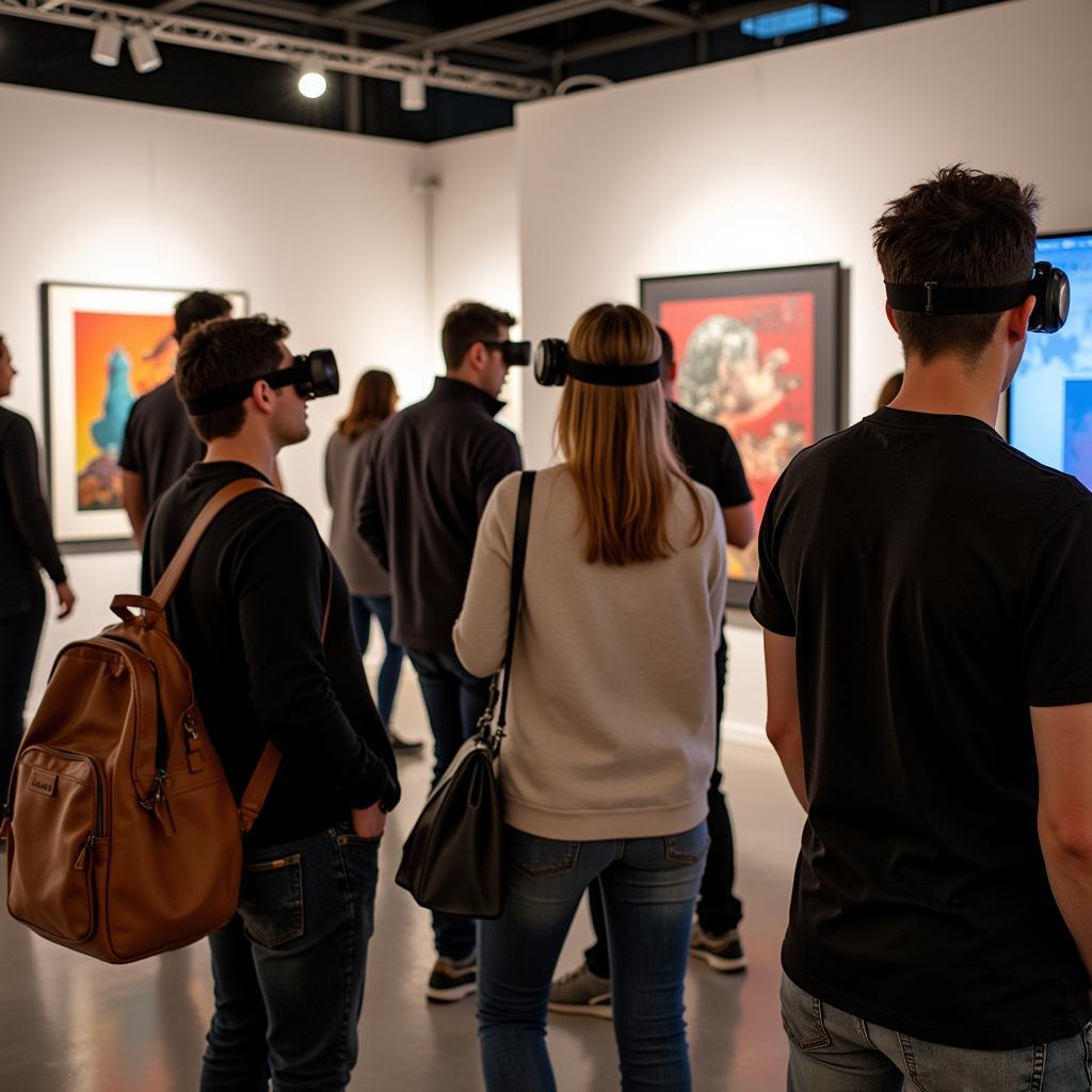 Visitors Experiencing Virtual Reality Art