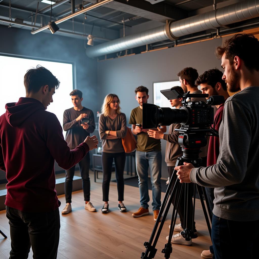 Students Collaborating on a Film Production