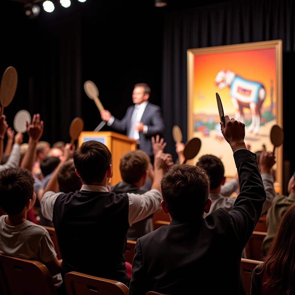 Bidding at a Native American Art Auction