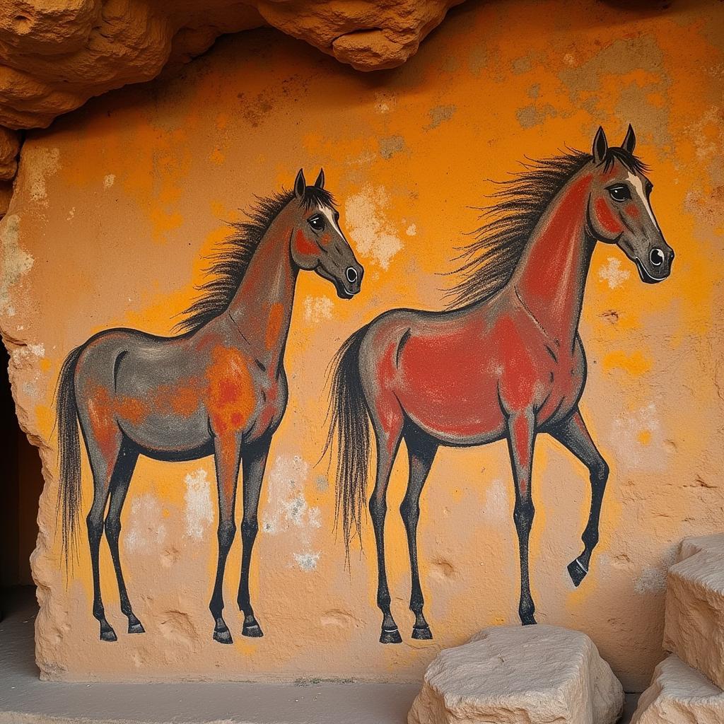 Ancient Cave Paintings of Horses