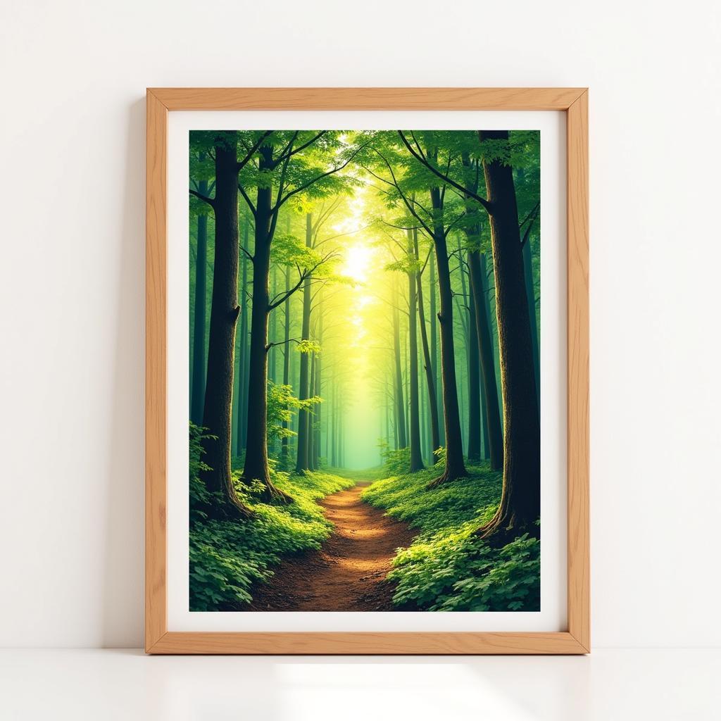 Framed Wall Art: Forest Landscape