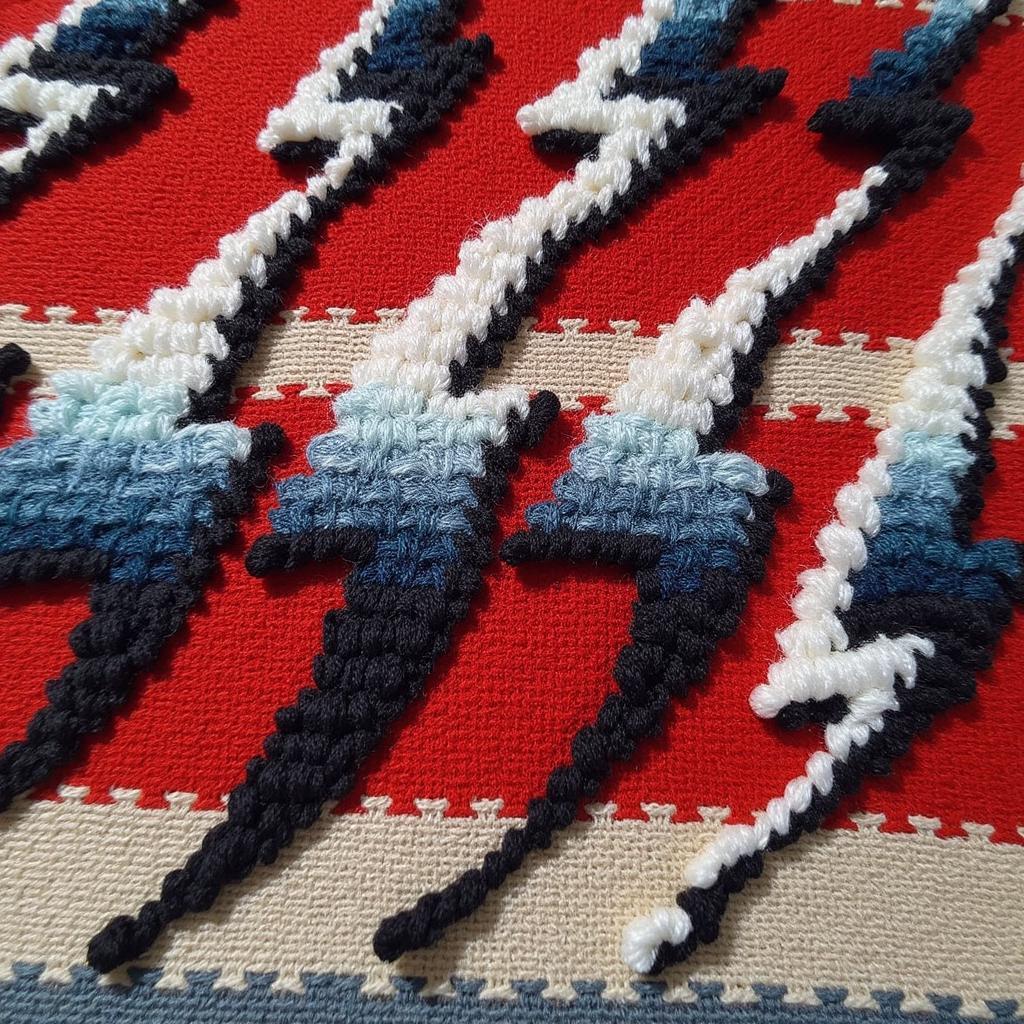 Navajo Woven Tapestry Depicting Storm Pattern