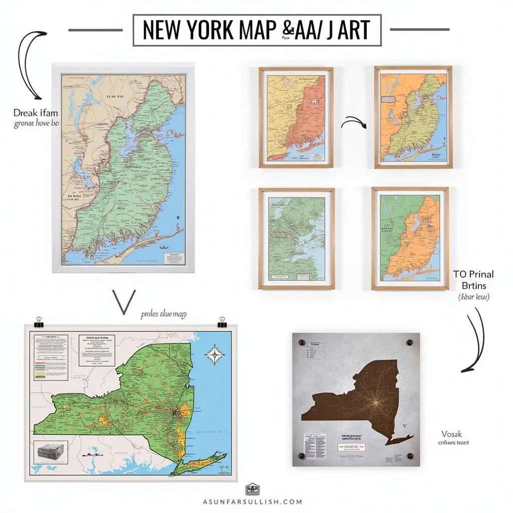 Examples of New York Map Wall Art