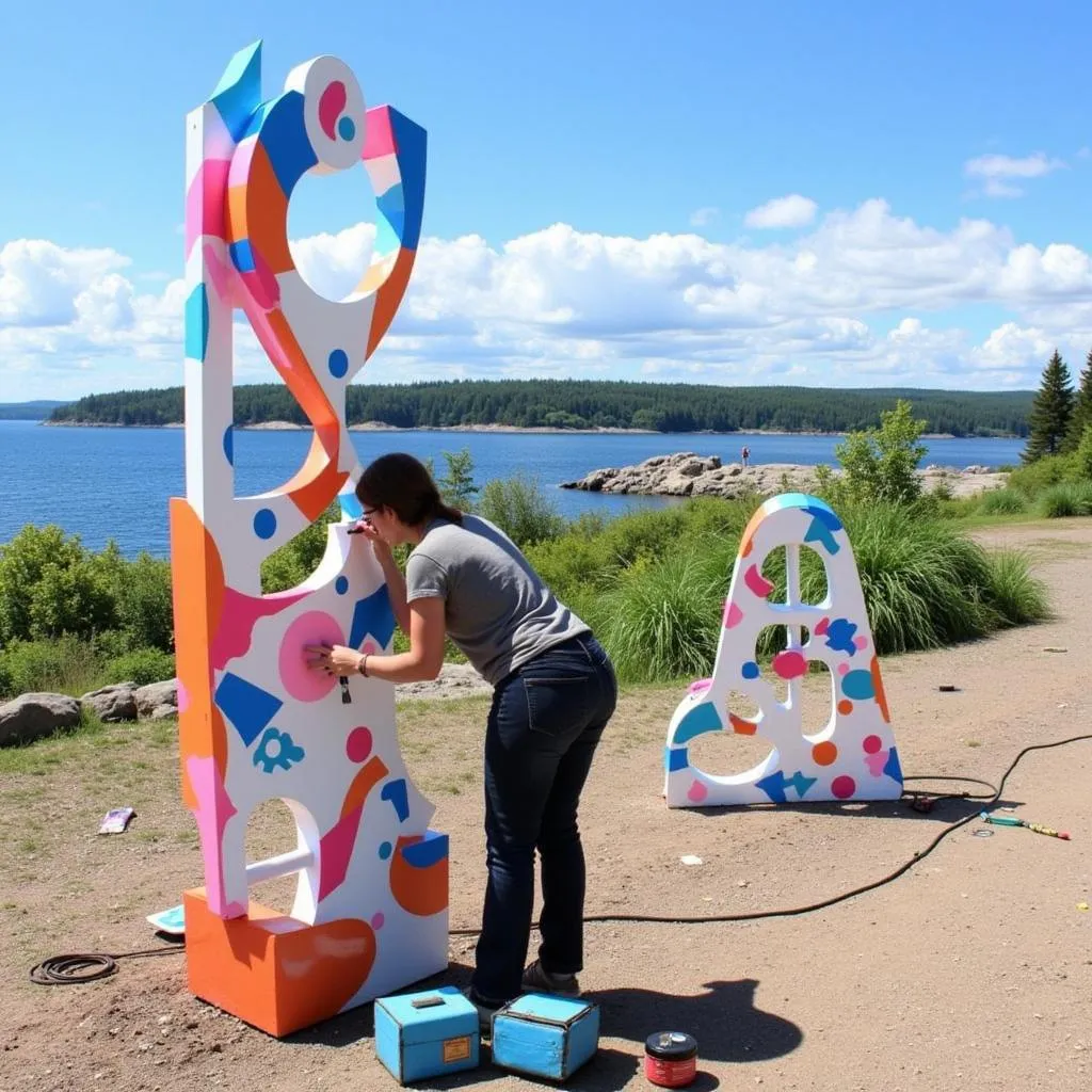 Nghệ sĩ đang sáng tác tại Art on the Rocks