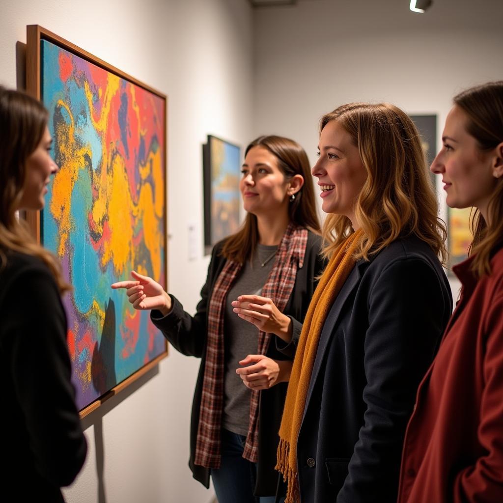 Texas Artist Interacting with Visitors