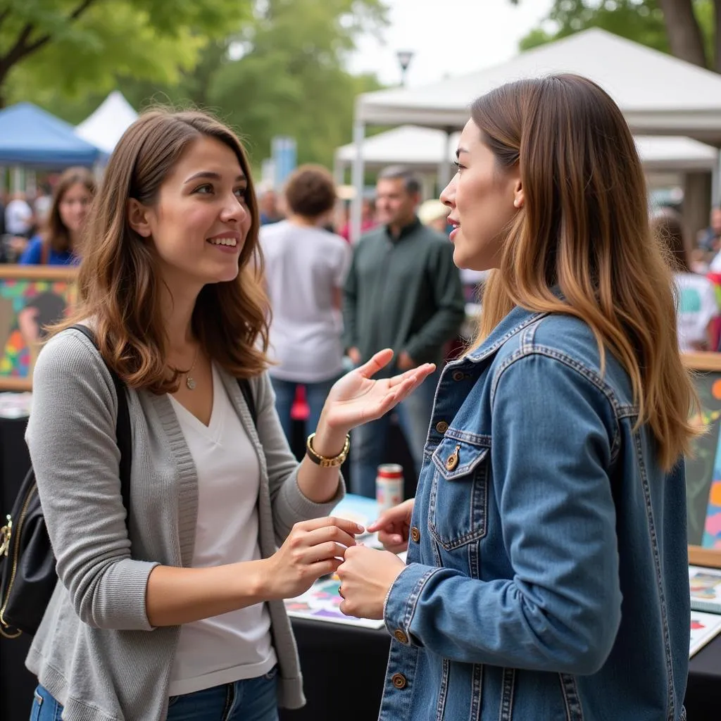 Artist showcasing artwork at Boise Art in the Park