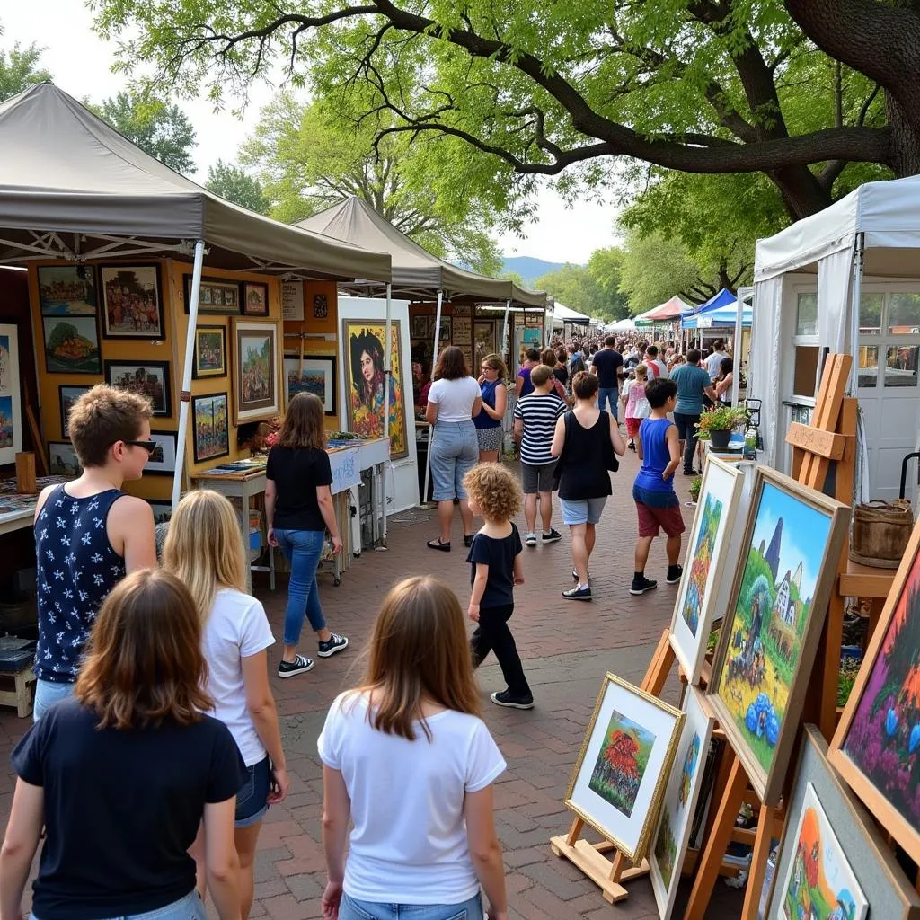 Nghệ sĩ trình bày tác phẩm tại Art in the Park Ojai