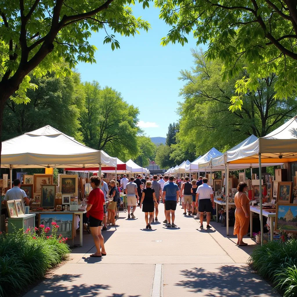 Artists showcasing their creations at Art in the Park Yuma