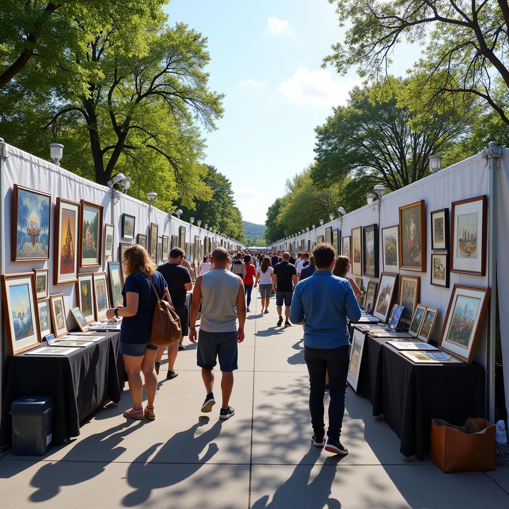 Nghệ sĩ trình bày tác phẩm tại Art in the Park